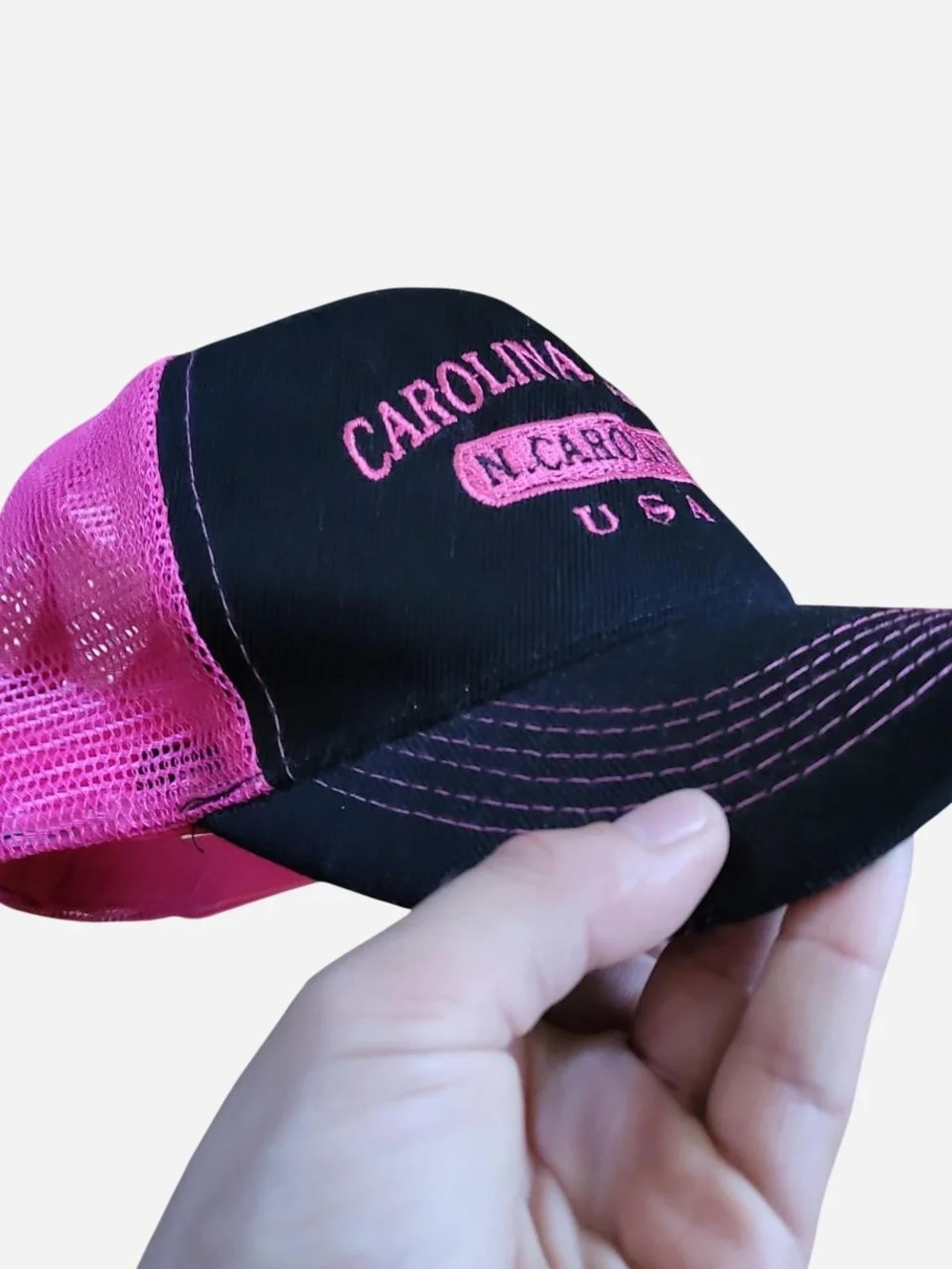 Carolina Pink & Black Kids Trucker Hat